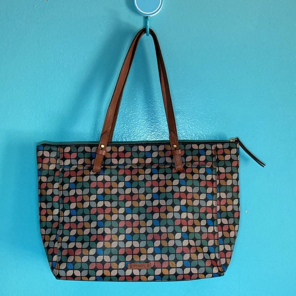Fossil "Rachel" Large Tote Bag In Multi Color Pat… - image 5